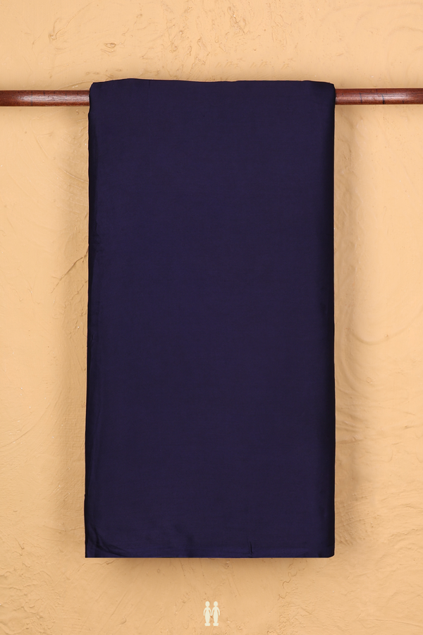 Modal Silk Saree In Navy Blue With Zari Pallu
