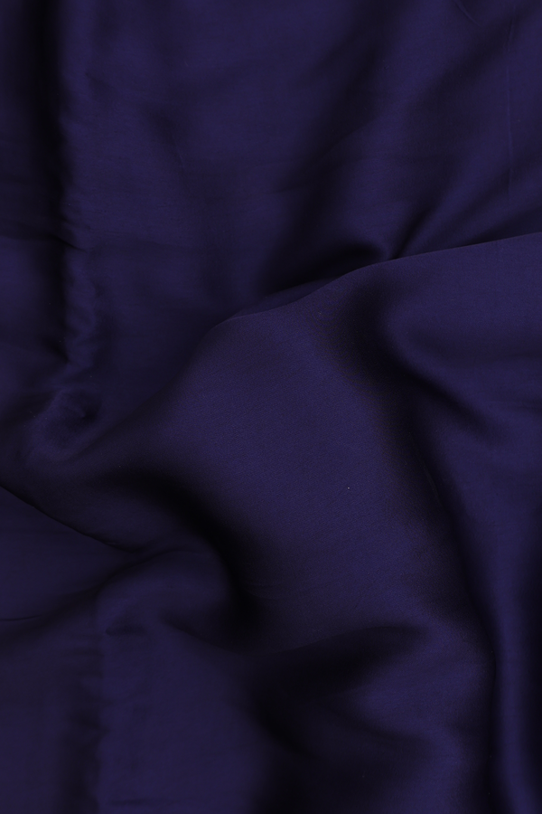 Modal Silk Saree In Navy Blue With Zari Pallu