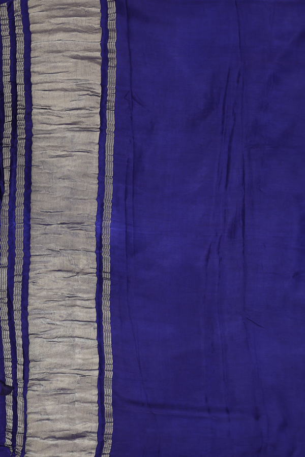 Modal Silk Saree In Navy Blue With Zari Pallu