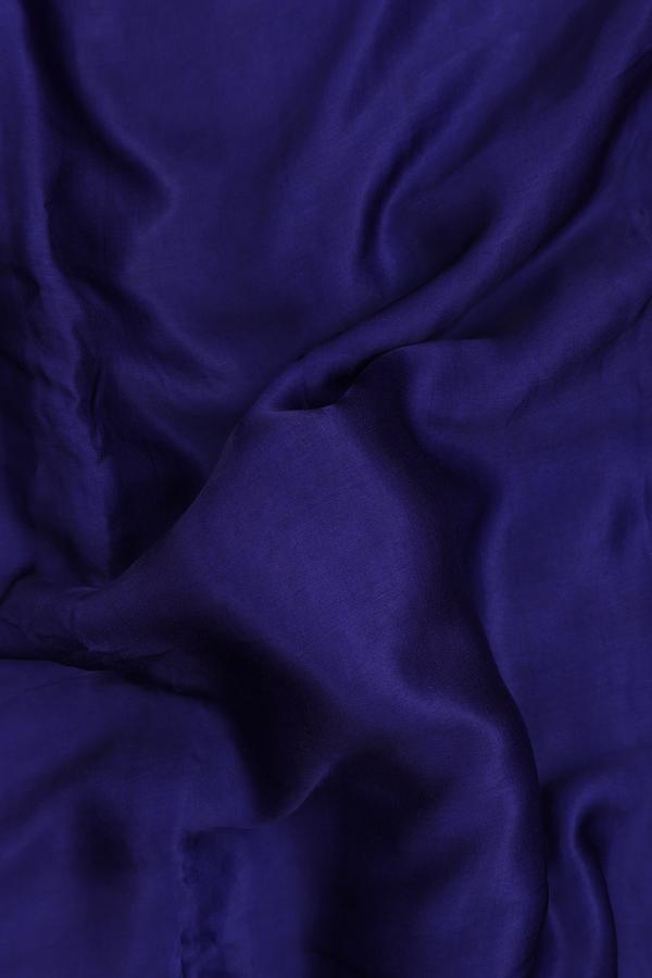 Modal Silk Saree In Navy Blue With Zari Pallu