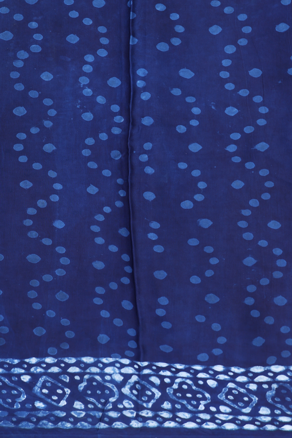 Modal Silk Saree In Oxford Blue With Printed Design