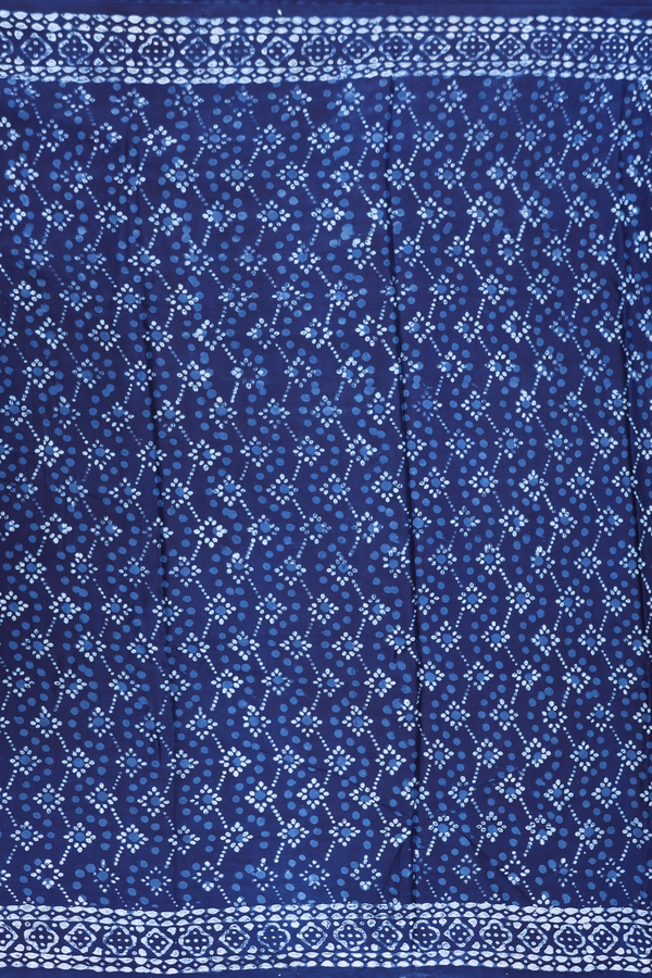 Modal Silk Saree In Oxford Blue With Printed Design