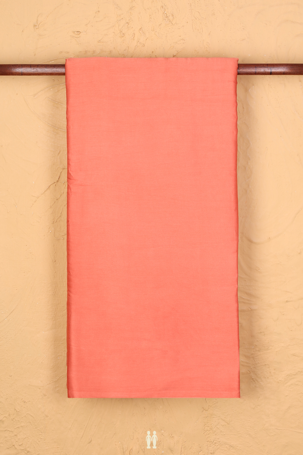 Modal Silk Saree In Peach With Zari Pallu