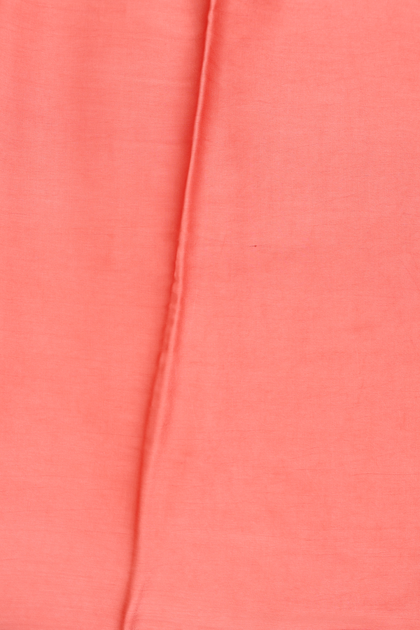 Modal Silk Saree In Peach With Zari Pallu