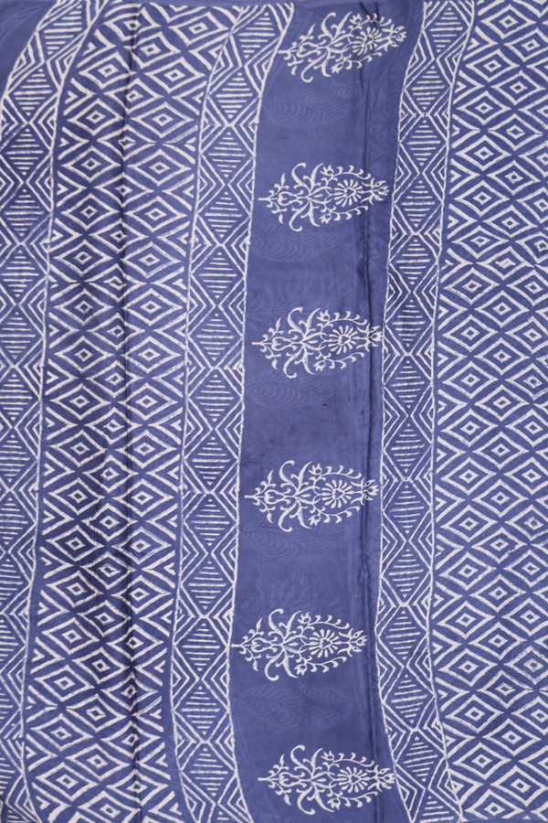 Modal Silk Saree In Pigeon Blue With Printed Design