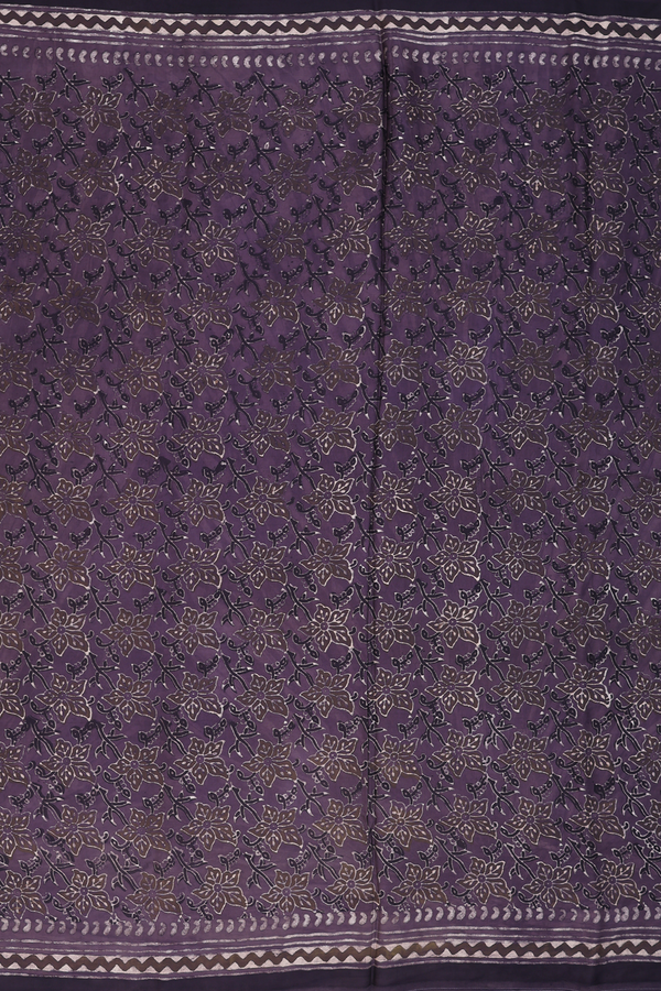 Modal Silk Saree In Plum Brown With Floral Printed Design