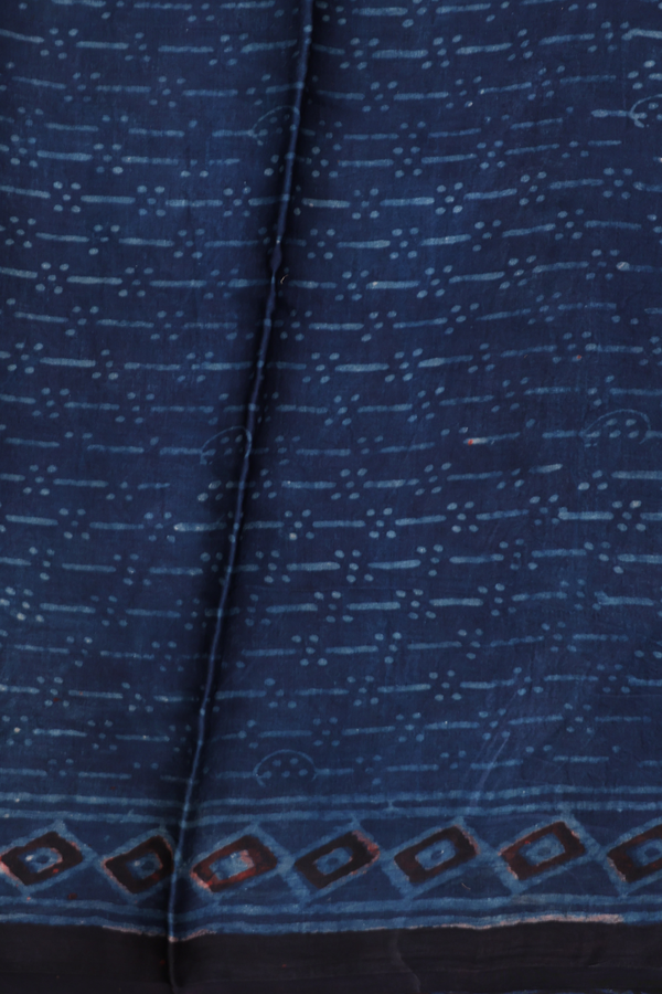 Modal Silk Saree In Prussian Blue With Tree Design