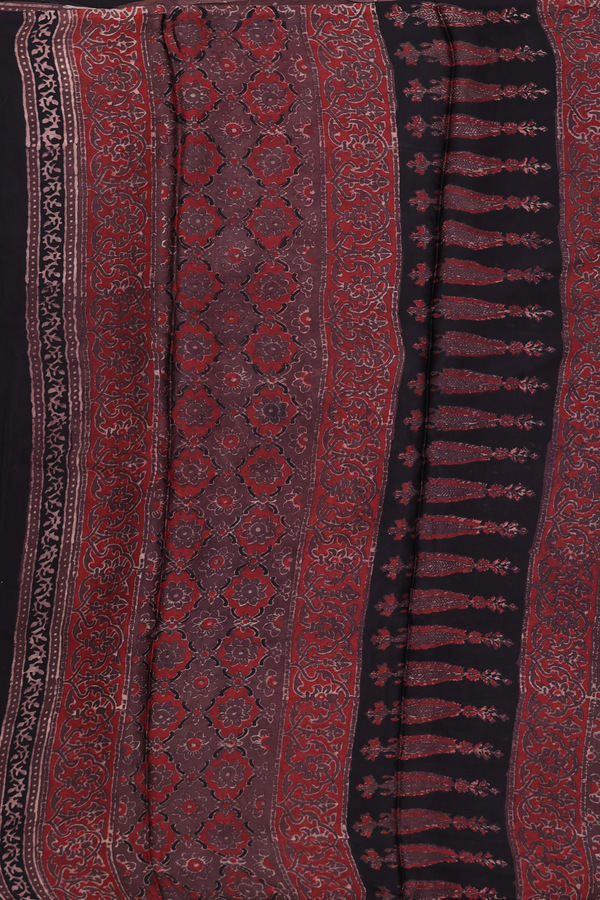 Modal Silk Saree In Rust Red With Allover Design