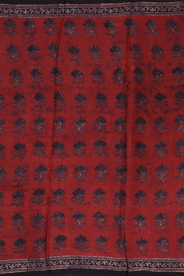 Modal Silk Saree In Rust Red With Allover Design