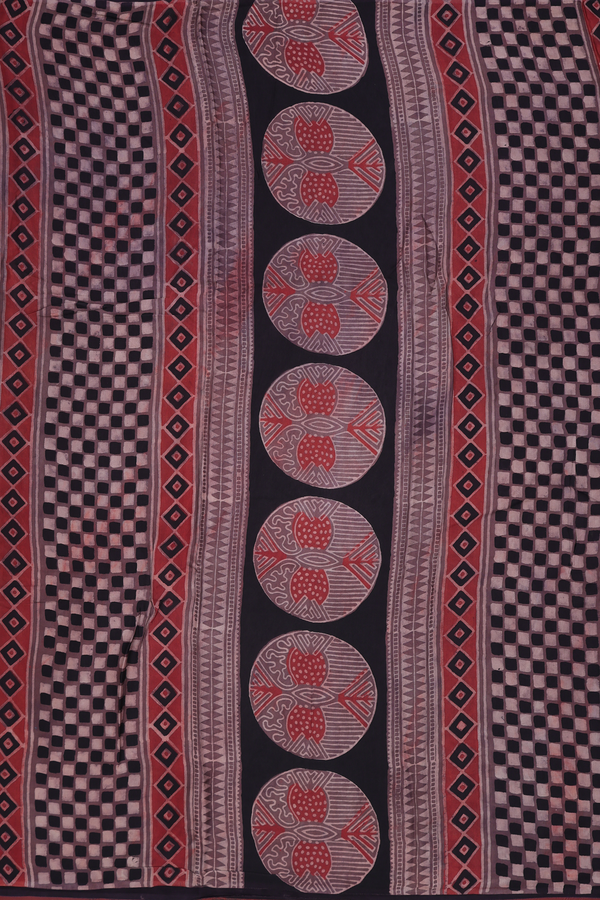 Modal Silk Saree In Rust Red With Floral Printed Design