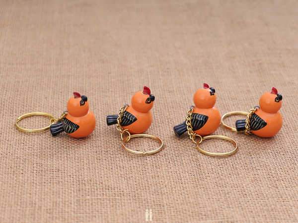 Handicraft Birds Set Of 4 Wooden Key Chain