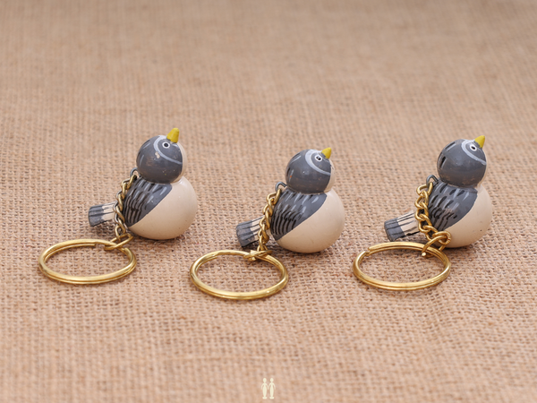 Handicraft Birds Set Of 3 Wooden Key Chain