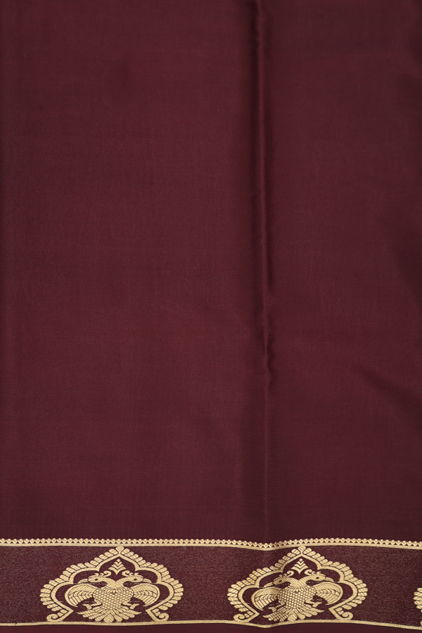 Mysore Silk Saree Copper Orange With Iruthalai Pakshi Buttas