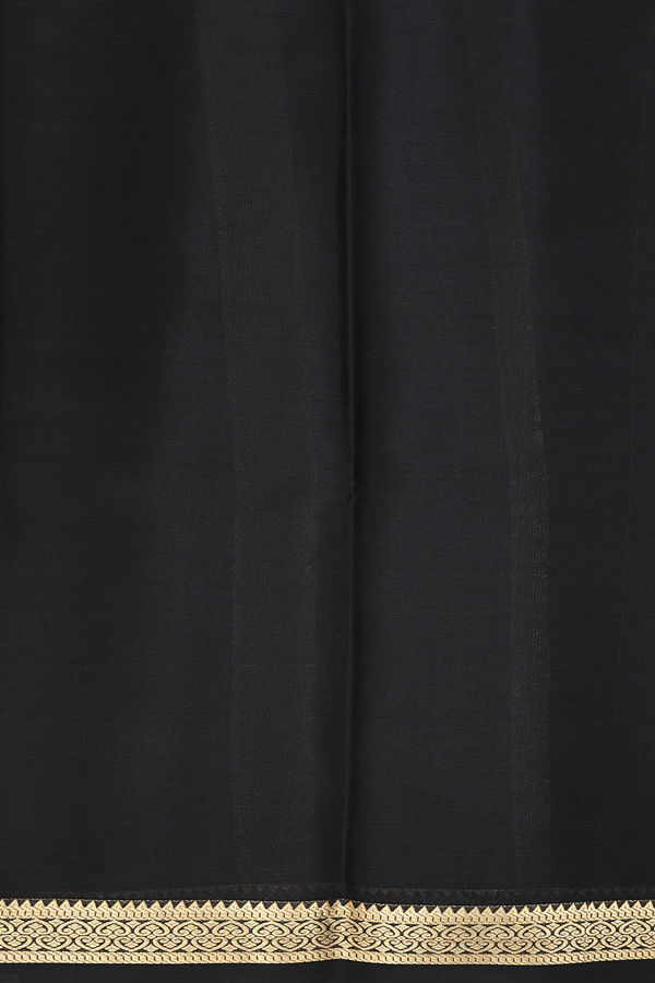Mysore Silk Saree In Black With Zari Border