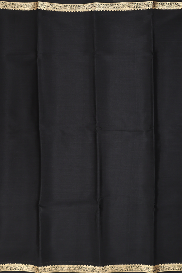 Mysore Silk Saree In Black With Zari Border