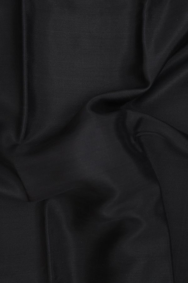 Mysore Silk Saree In Black With Zari Border