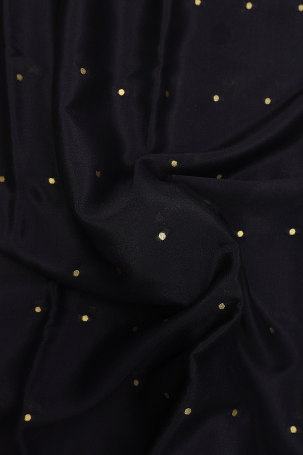 Mysore Silk Saree In Black With Zari Buttis