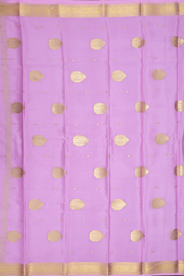 Mysore Silk Saree In Black With Zari Buttis