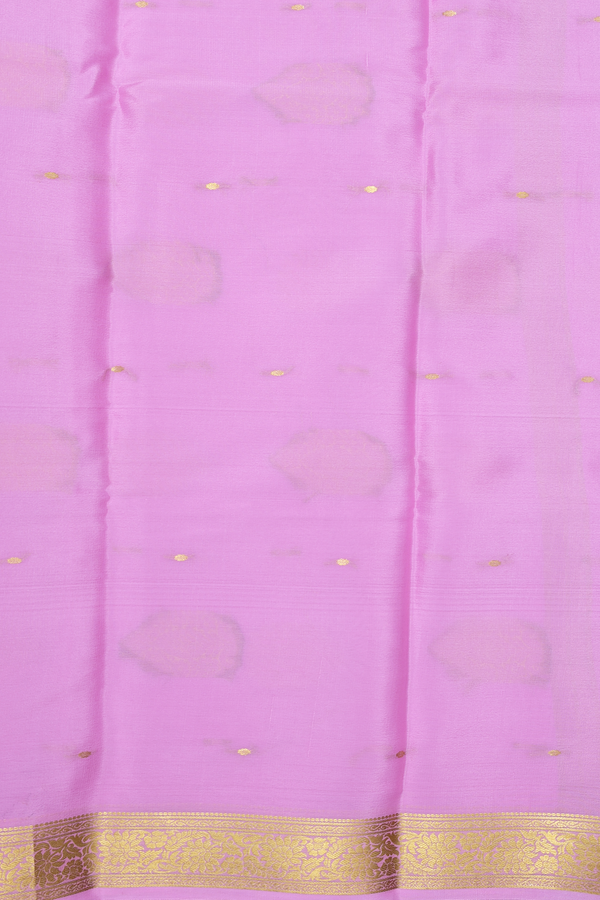 Mysore Silk Saree In Black With Zari Buttis