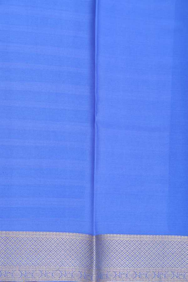 Mysore Silk Saree In Blue And Pink With Stripes Design