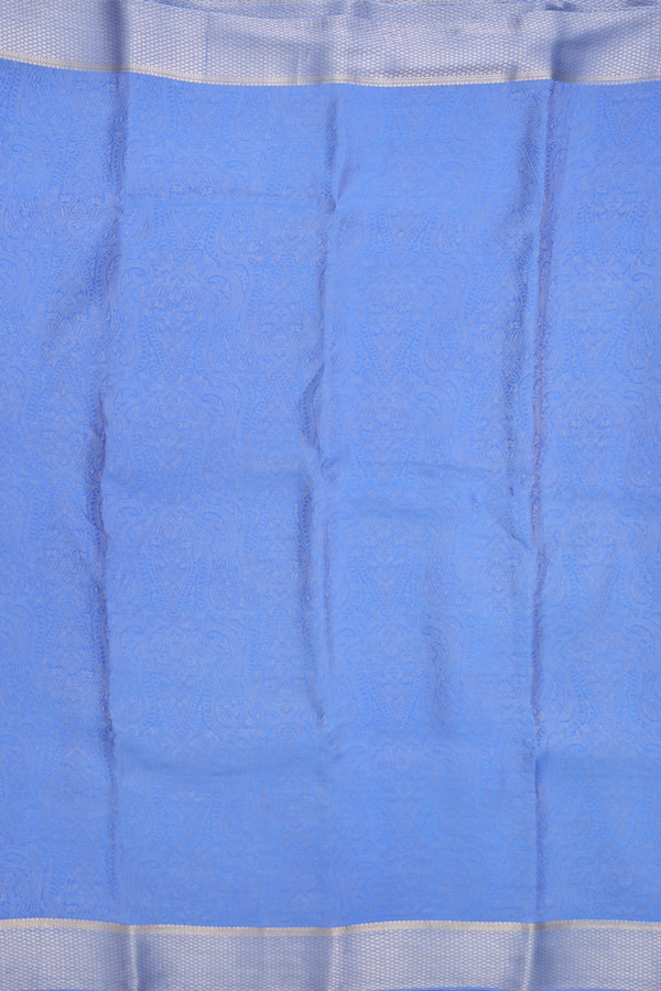 Mysore Silk Saree In Blue With Brocade Design