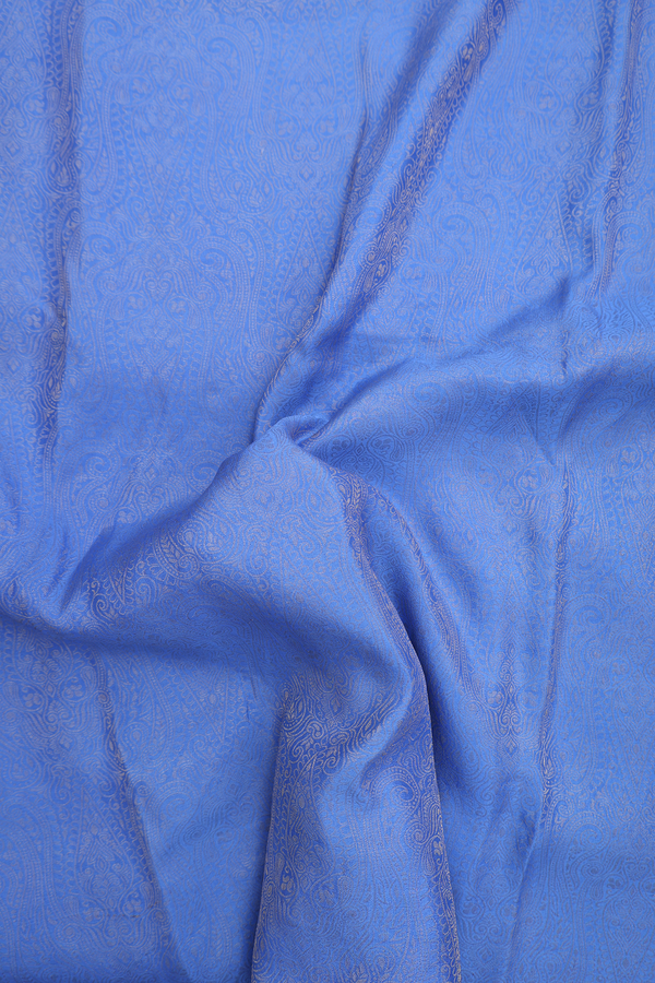 Mysore Silk Saree In Blue With Brocade Design