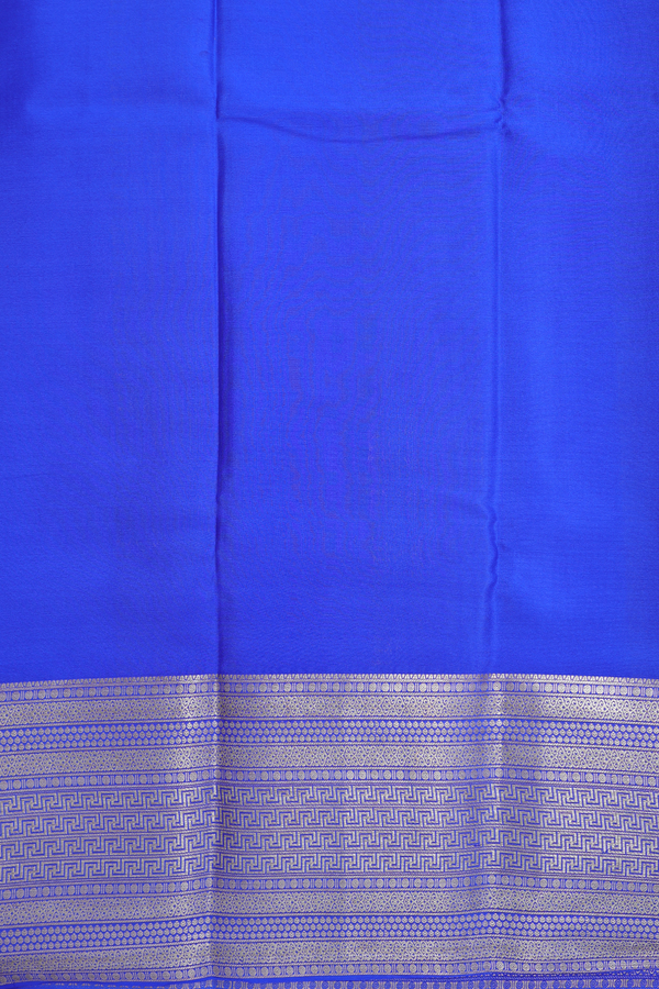 Mysore Silk Saree In Blue With Stripes Design