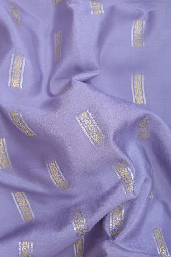 Mysore Silk Saree In Blue With Zari Buttas