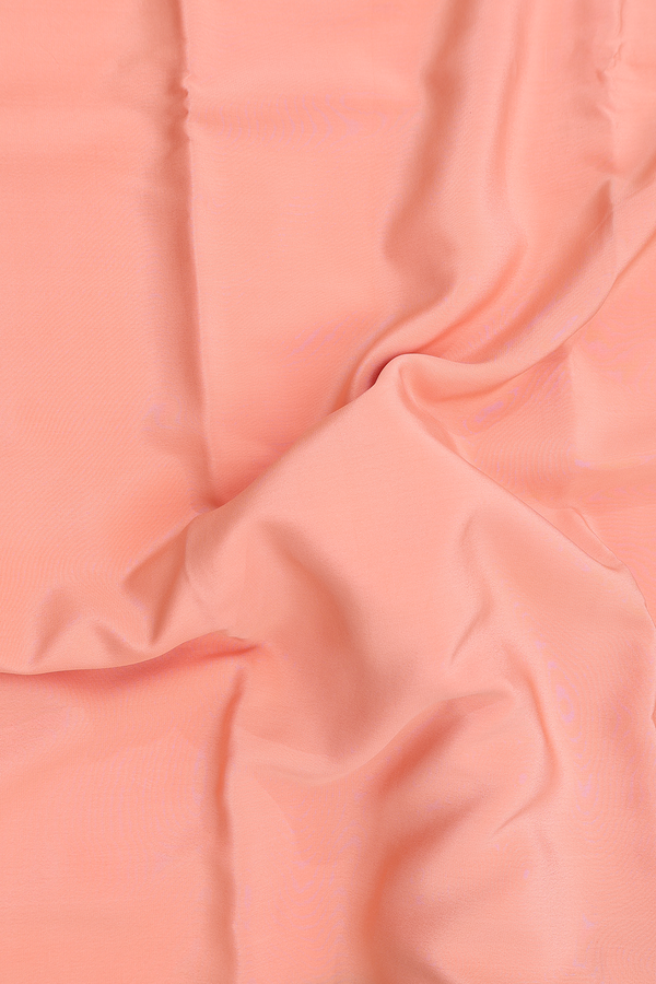 Mysore Silk Saree In Blush Orange With Zari Border