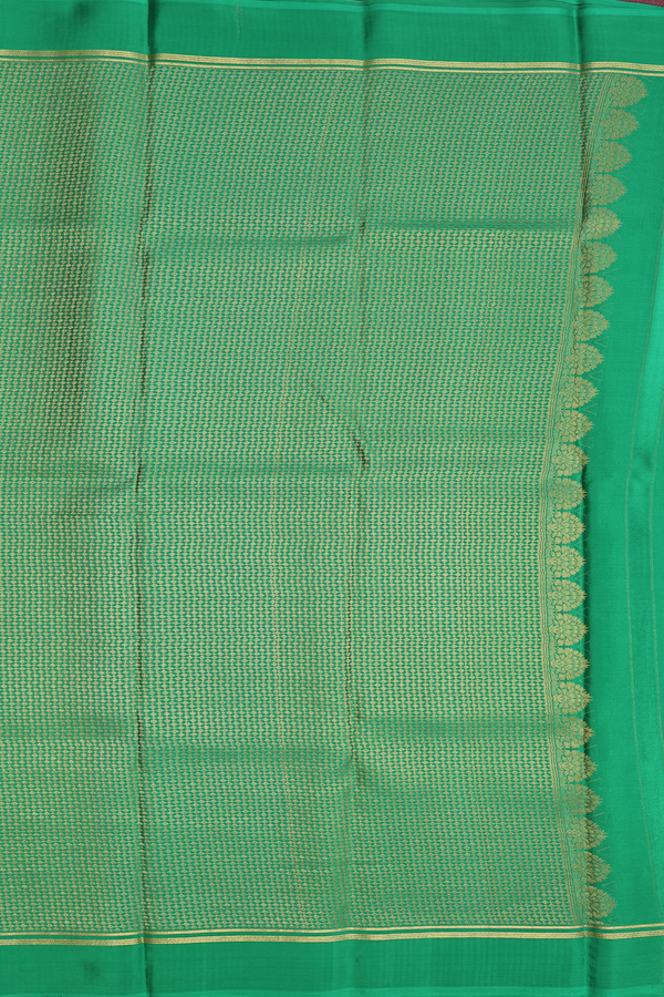 Mysore Silk Saree In Bold Green With Stripes Design