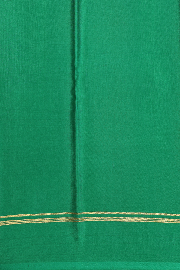 Mysore Silk Saree In Bold Green With Stripes Design