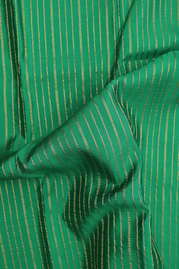 Mysore Silk Saree In Bold Green With Stripes Design