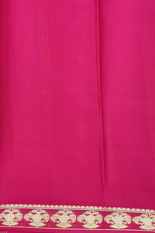 Mysore Silk Saree In Bottle Green With Contrast Border