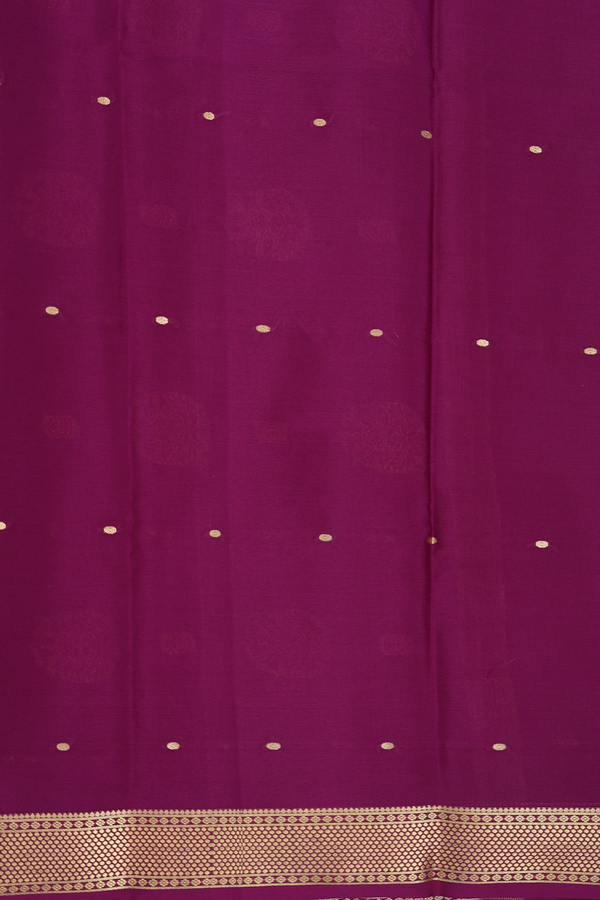 Mysore Silk Saree In Bright Orange With Zari Buttas