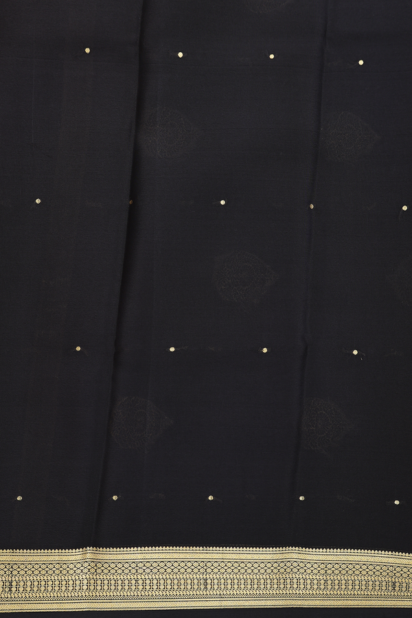 Mysore Silk Saree In Bright Orange With Zari Buttis