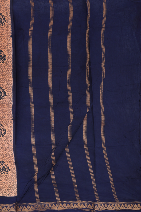 Sungudi Cotton Saree In Brown With Printed Design