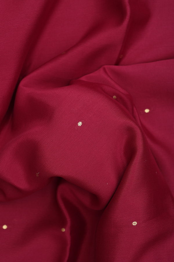 Mysore Silk Saree In Burgundy Red With Zari Buttis