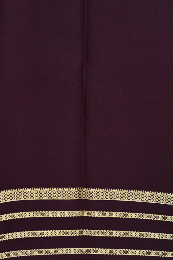 Mysore Silk Saree In Burnt Orange With Checks Design
