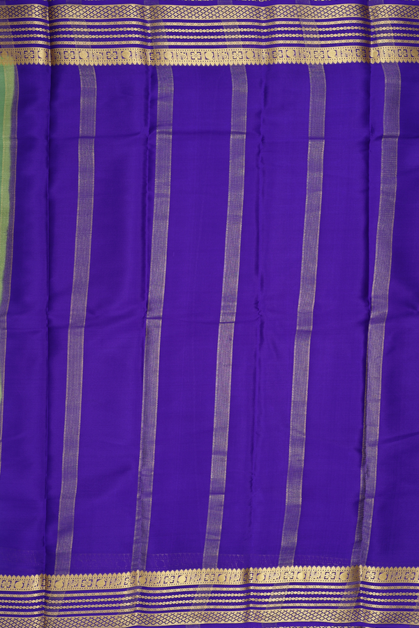 Mysore Silk Saree In Sage Green With Contrast Border