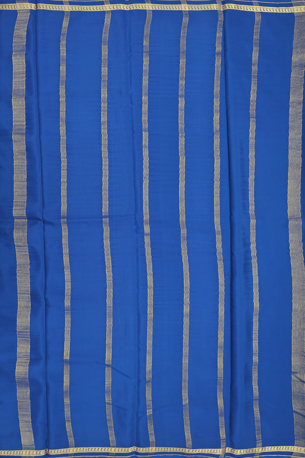 Mysore Silk Saree In Capri Blue With Zari Border