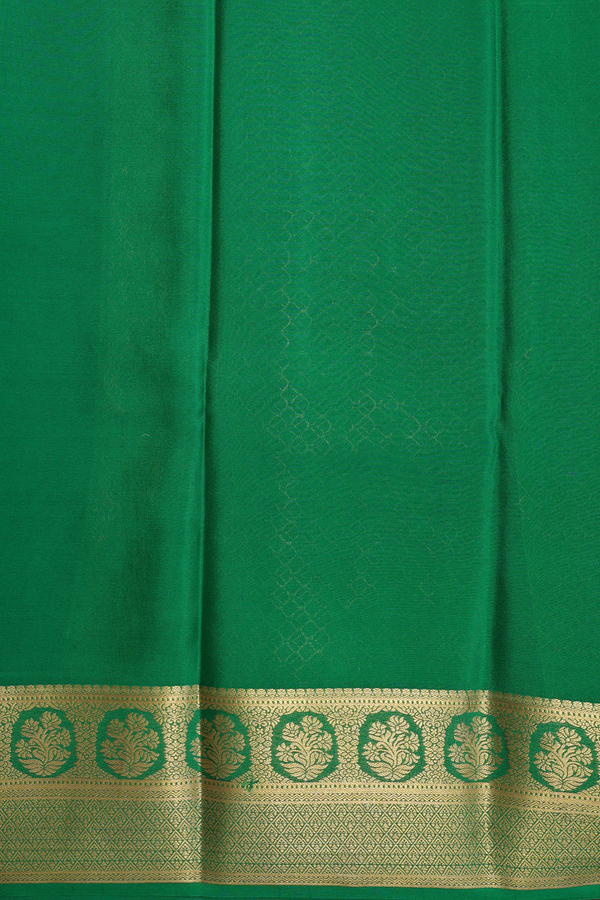 Mysore Silk Saree In Chilli Red With Zari Buttas