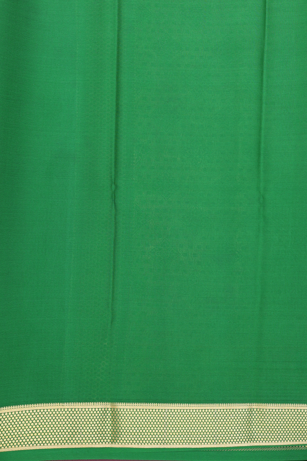 Mysore Silk Saree In Chocolate Brown With Contrast Border