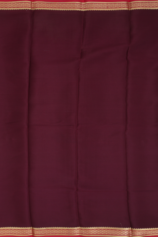 Mysore Silk Saree In Coffee Brown With Contrast Border