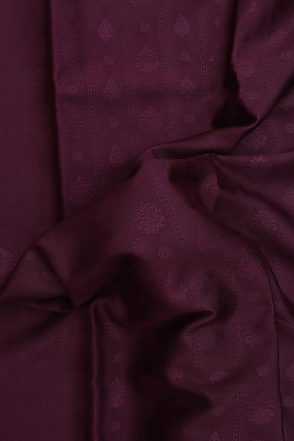 Mysore Silk Saree In Coffee Brown With Self Design