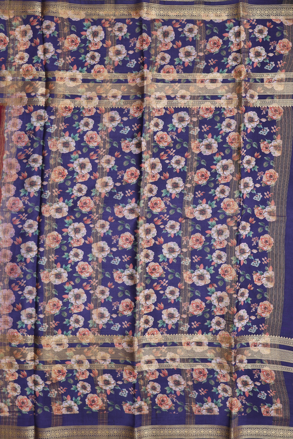 Mysore Silk Saree In Coffee Brown With Stripes Design