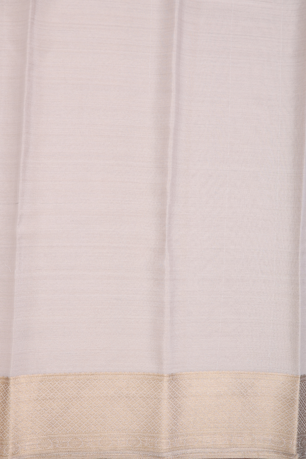Mysore Silk Saree In Cream Color With Brocade Design