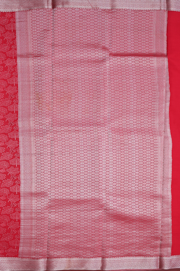 Mysore Silk Saree In Crimson Red With Brocade Design