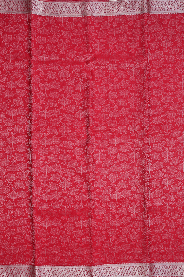 Mysore Silk Saree In Crimson Red With Brocade Design