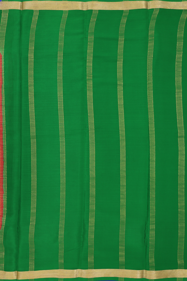 Mysore Silk Saree In Crimson Red With Contrast Border