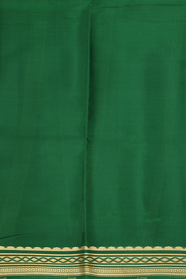 Mysore Silk Saree In Crimson Red With Contrast Border